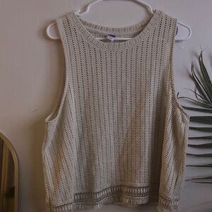 Old Navy Cream Crochet Tank Top